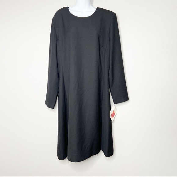 Vintage black Leslie belle shift dress black 16 NWT - Picture 1 of 7